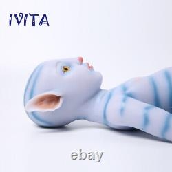 IVITA 18'' Full Body Silicone Reborn Doll Amber Eyes Baby Girl Xmas Gift