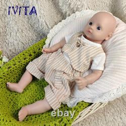 IVITA 18'' Full Solid Silicone Reborn Baby Floppy Silicone Boy Xmas Gift
