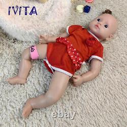 IVITA 18'' Soft Silicone Reborn Baby Floppy Silicone Newborn Girl Xmas Gift
