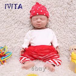 IVITA 19'' Floppy Silicone Reborn Baby Girl Eyes Closed Sleeping Doll Kid Gift