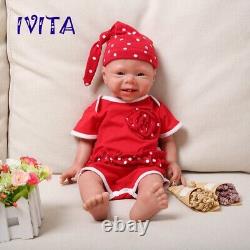IVITA 19'' Floppy Silicone Reborn Baby Girl Newborn Full Body Silicone Doll Gift