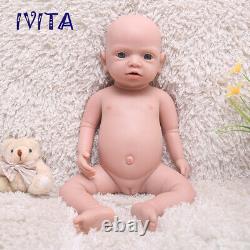 IVITA 19'' Full Body Soft Silicone Girl Doll Lifelike Infant Kids Play Gift