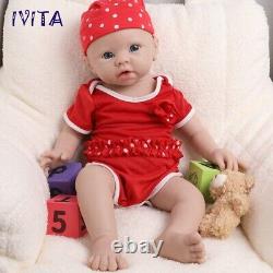 IVITA 19'' Full Silicone Reborn Baby Girl Realistic Newborn Silicone Doll Gift