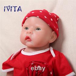 IVITA 20'' Big Newborn Baby Girl Lifelike Fullbody Silicone Doll Birthday Gift