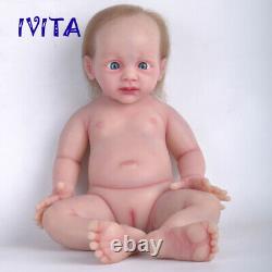 IVITA 20'' Silicone Reborn Doll Rooted Hair Newborn Baby Girl Toy Gift 5000g