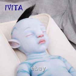 IVITA 20'' Soft Silicone Reborn Doll Baby Girl with Hair 2900g Xmas Gift Toy