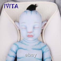 IVITA 20'' Soft Silicone Reborn Doll Baby Girl with Hair 2900g Xmas Gift Toy