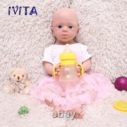 IVITA 21 Soft Platinum Silicone Reborn Baby Girl Vivid Silicone Doll Kids Gift