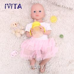 IVITA 21 Soft Platinum Silicone Reborn Baby Girl Vivid Silicone Doll Kids Gift