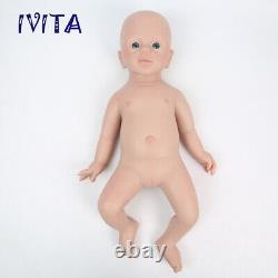 IVITA 21 Soft Solid Silicone Reborn Baby Girl Handmade Silicone Doll Kids Gift