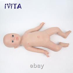 IVITA 21 Soft Solid Silicone Reborn Baby Girl Handmade Silicone Doll Kids Gift