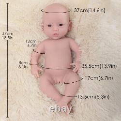 KnowU Silicone Baby 47CM Girl Rebirth Doll Newborn Baby Toy Companion Kids Gift