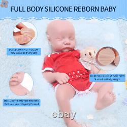 Lifelike Newborn 17'' Eyes Closed Baby Girl Silicone Reborn Infant Doll Gifts