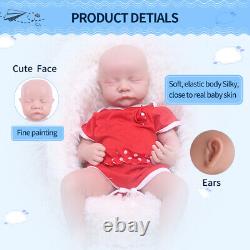 Lifelike Newborn 17'' Eyes Closed Baby Girl Silicone Reborn Infant Doll Gifts