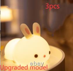 New Year'S Gift Rabbit Silicone Lamp Pat Feeding Creative Night Light Children'S