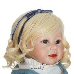 Reborn Toddler Silicone Girl Blonde Hair 28'' Children Wear Model Doll Xmas Gift