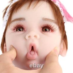 Silicone Baby Girl 47CM Rebirth Doll Newborn Toy Kids Gift Bendable Multi-color