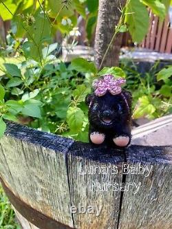Silicone Black Hair Bear Adoption Reborn Bear Gift Set