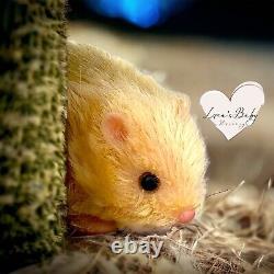 Silicone Hamster, Golden Hair Hammy Adoption Reborn Hamster Gift Set