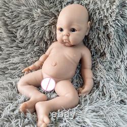 Unpainted 18Lovely Chubby Baby Girl Full Silicone Floppy Doll Reborn Baby Gifts